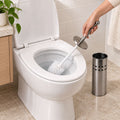 Stainless steel toilet brush with holder