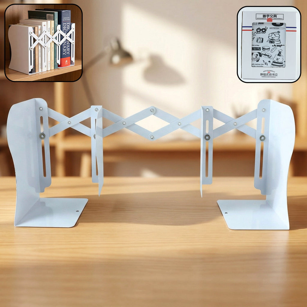 Expandable metal book stand