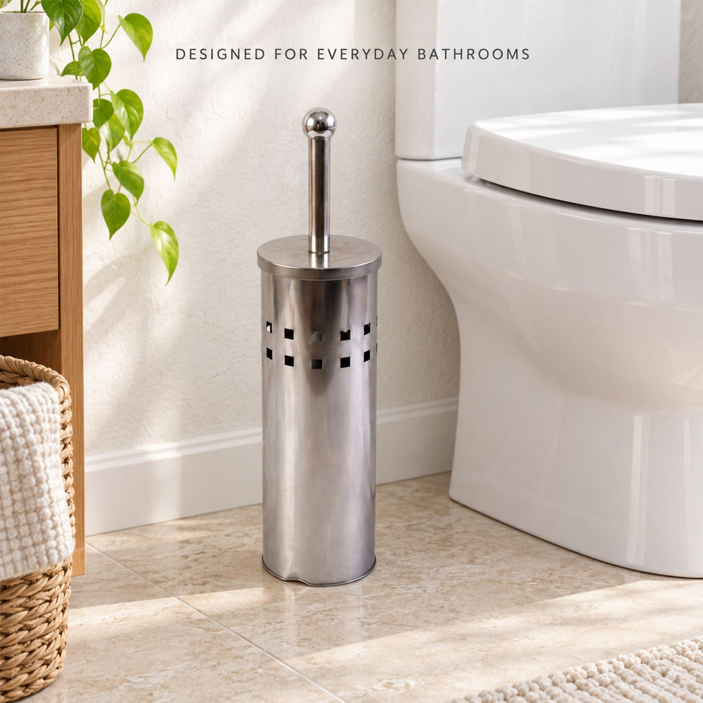 Stainless Steel Toilet Brush with Covered Holder