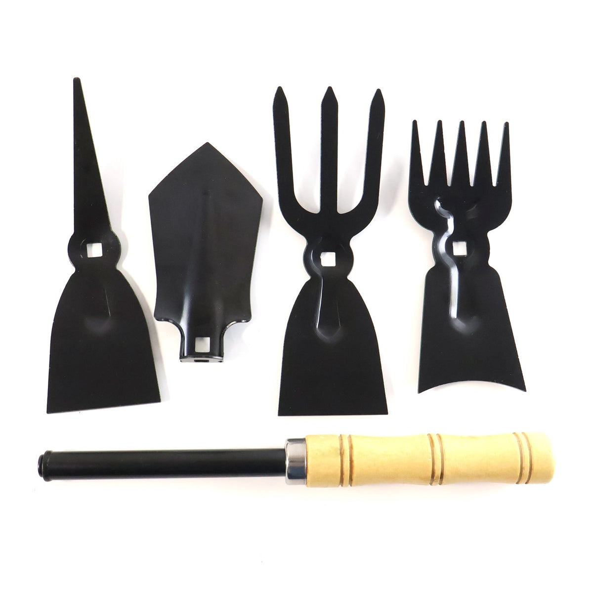 5-in-1 Garden Hand Tool Set – Rust-Resistant with Wooden Handles