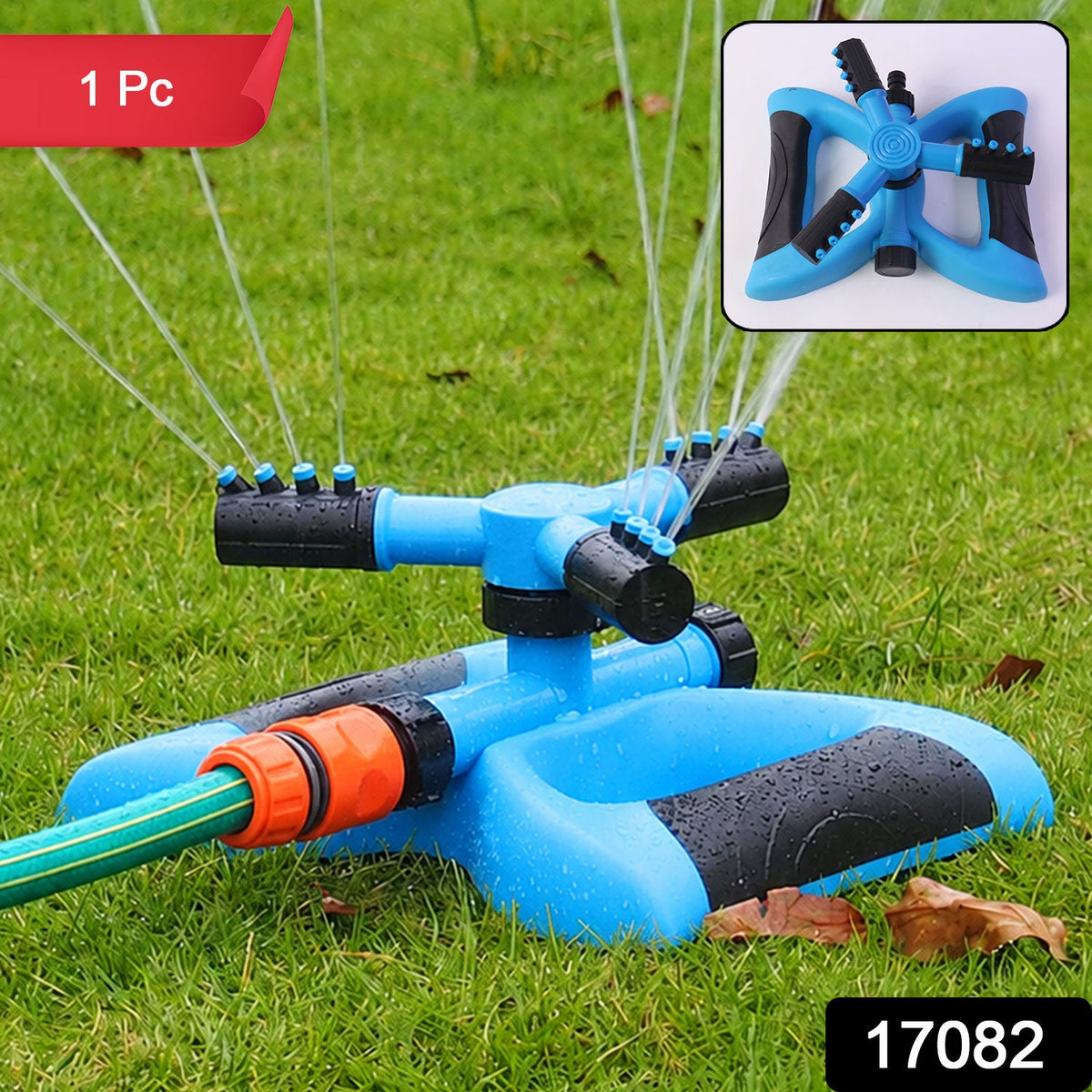 360° Rotating Garden Water Sprinkler – 3-Arm Sprinkler for Lawn & Plants