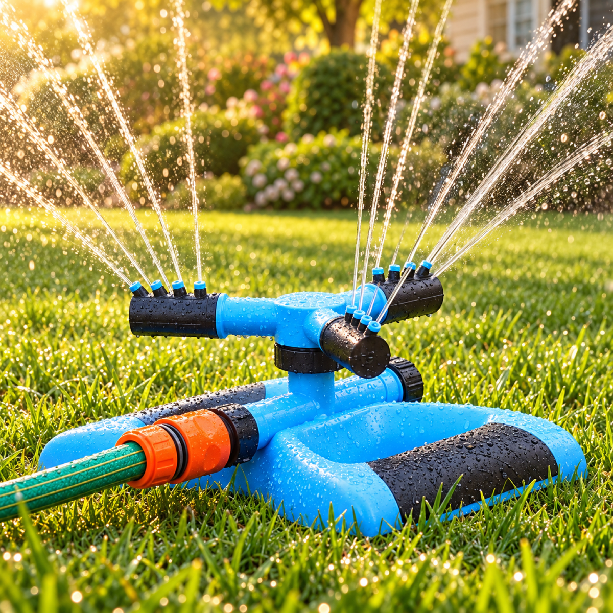 360° Rotating Garden Water Sprinkler – 3-Arm Sprinkler for Lawn & Plants