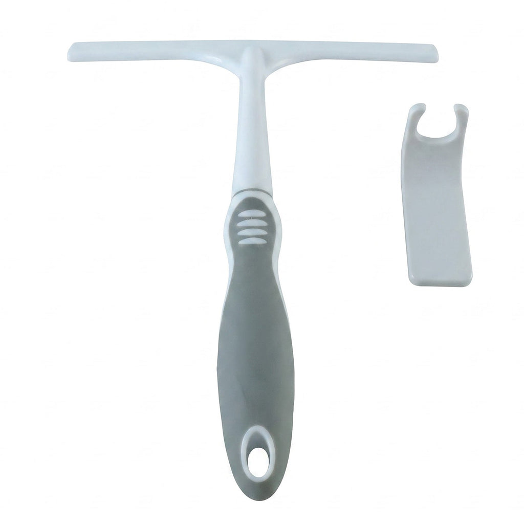 Glass & Mirror Squeegee Wiper with Holder for Bathroom