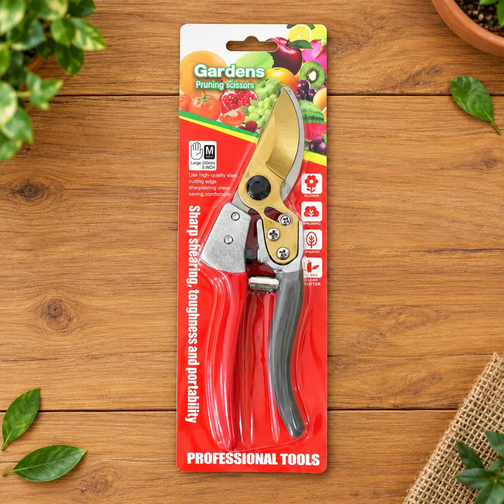 Garden Pruning Shears 200mm – Sharp Cutter for Plants, Roses & Small Branches
