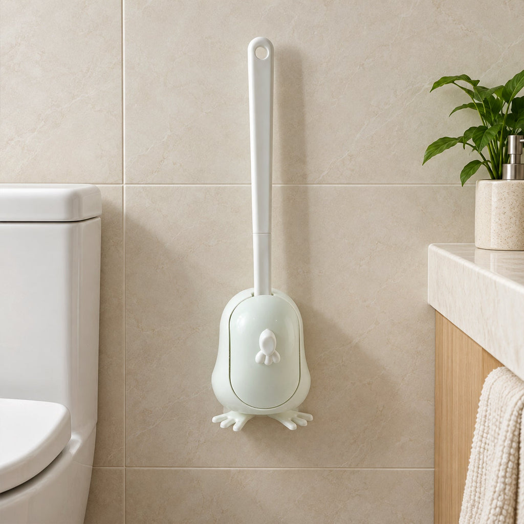 Silicone Toilet Brush with Wall-Mounted Holder