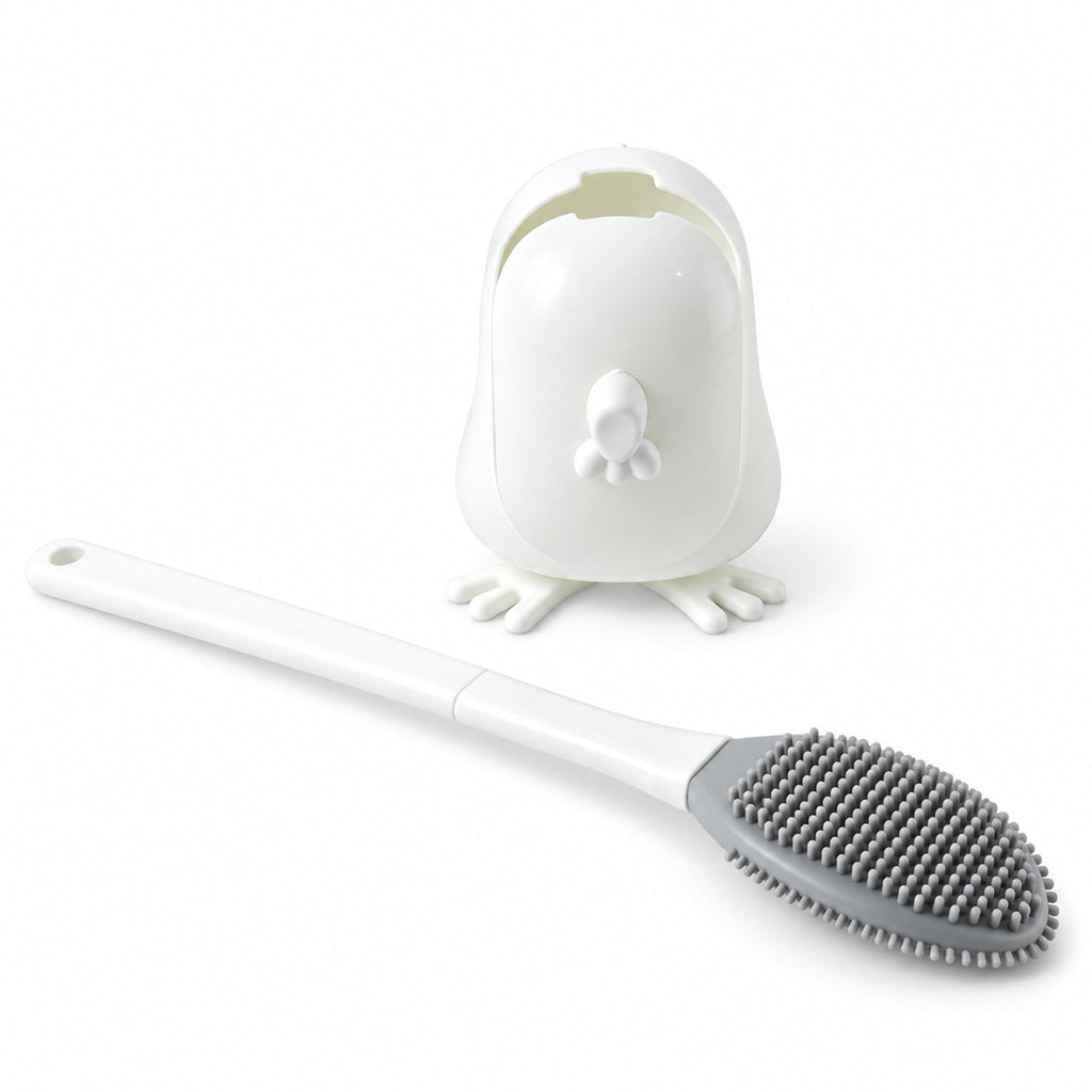 Silicone Toilet Brush with Wall-Mounted Holder