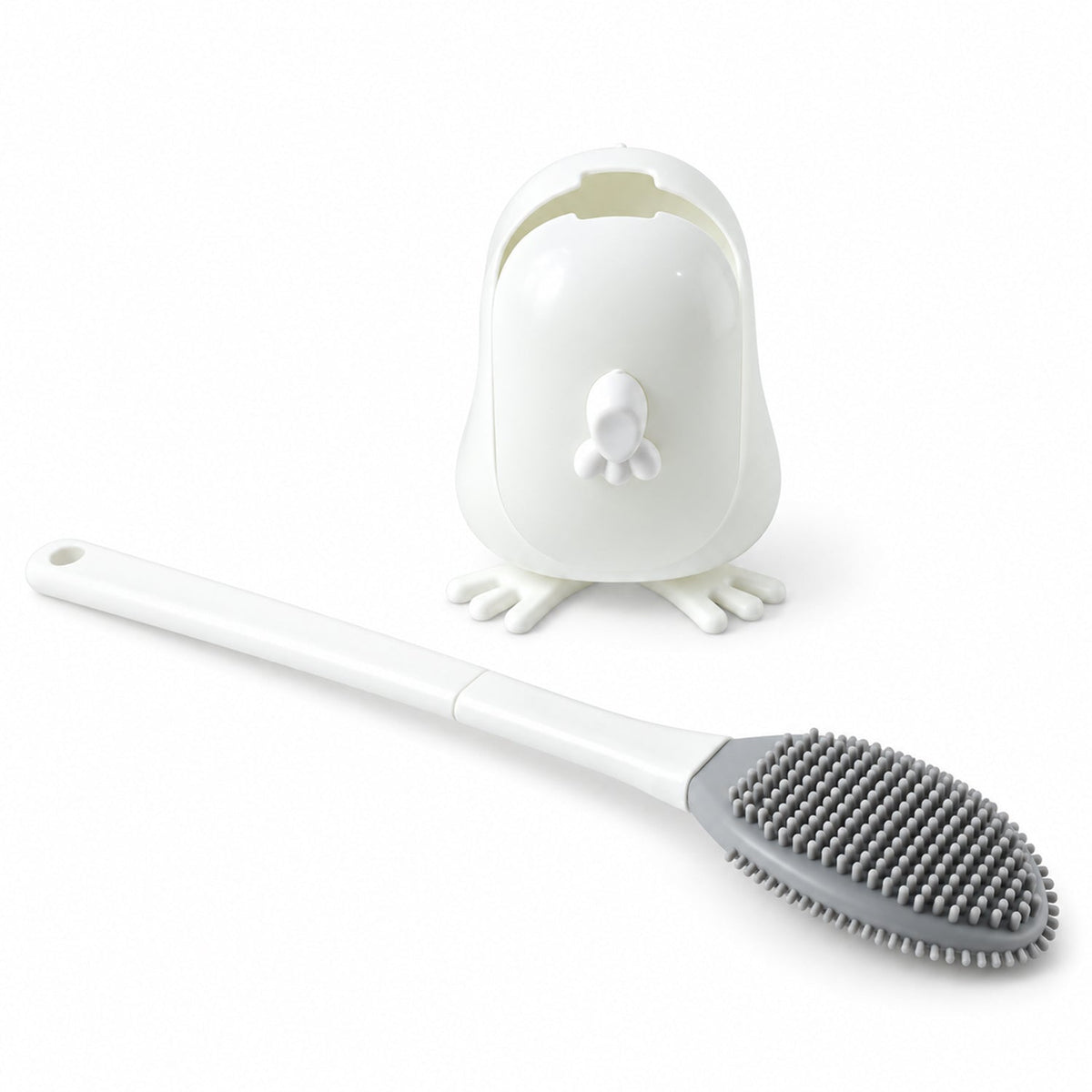 Silicone Toilet Brush with Wall-Mounted Holder