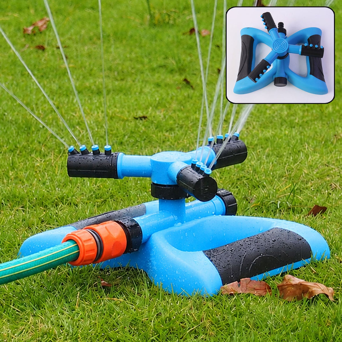 360° Rotating Garden Water Sprinkler – 3-Arm Sprinkler for Lawn & Plants