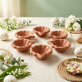 Flower Terracotta Clay Diya Set of 6 – For Pooja & Diwali